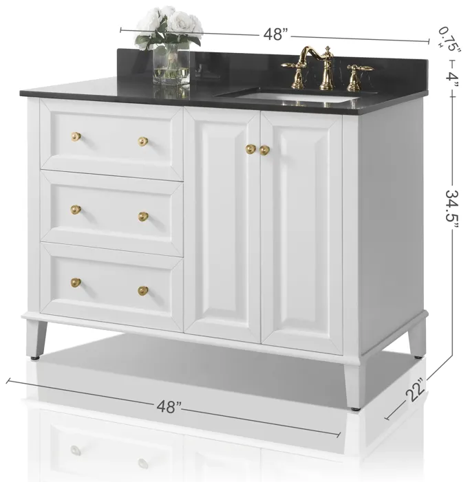 Hannah 48 in. Off Centered Bath Vanity Set