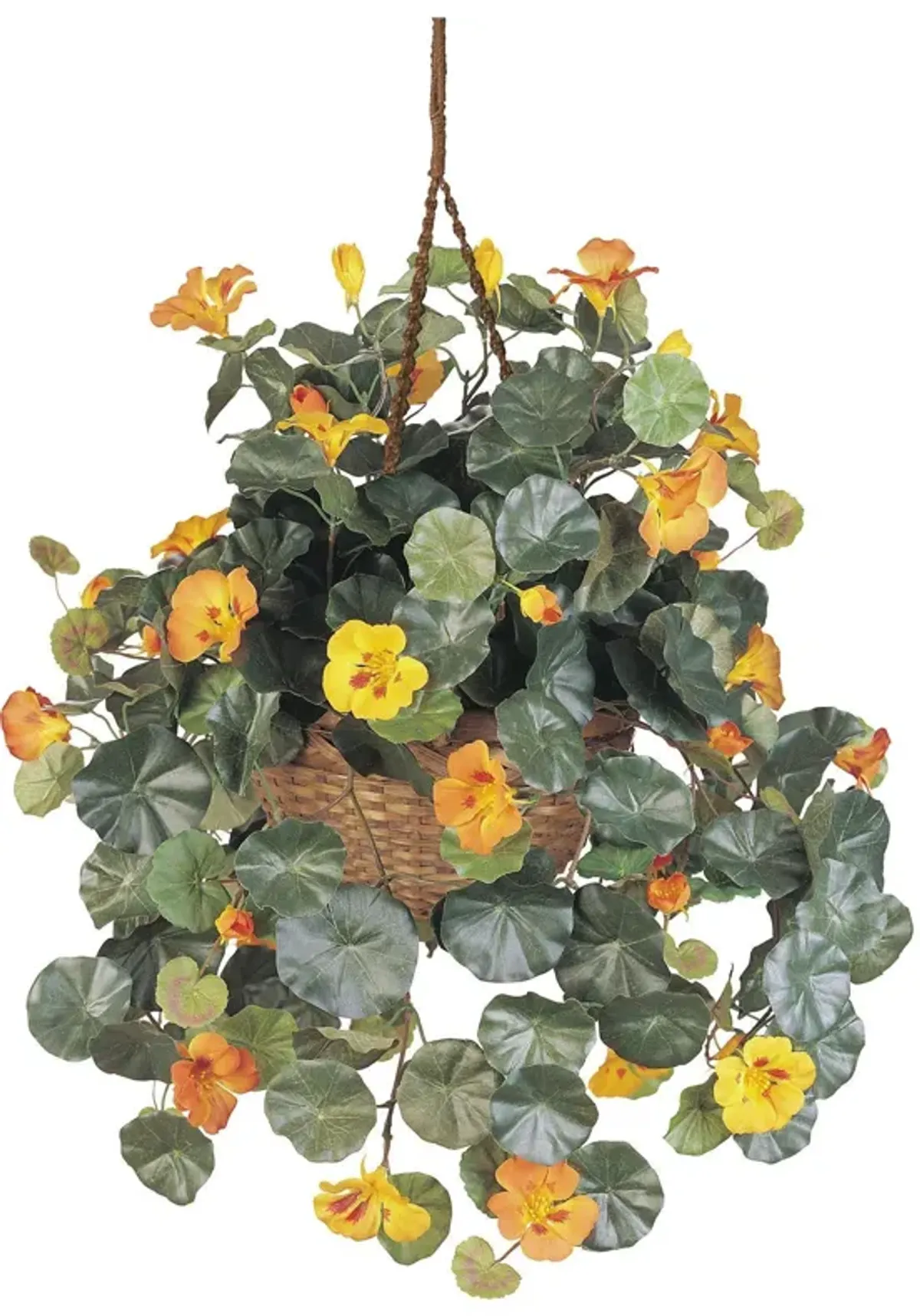 Nearly Natural 22-in Nasturtium Hanging Basket