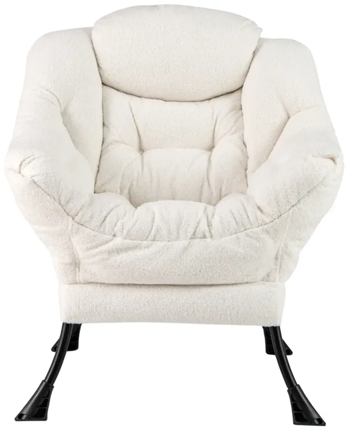 Cozy Sherpa Upholstered Accent Chair with Head Pillow for Stylish Comfort