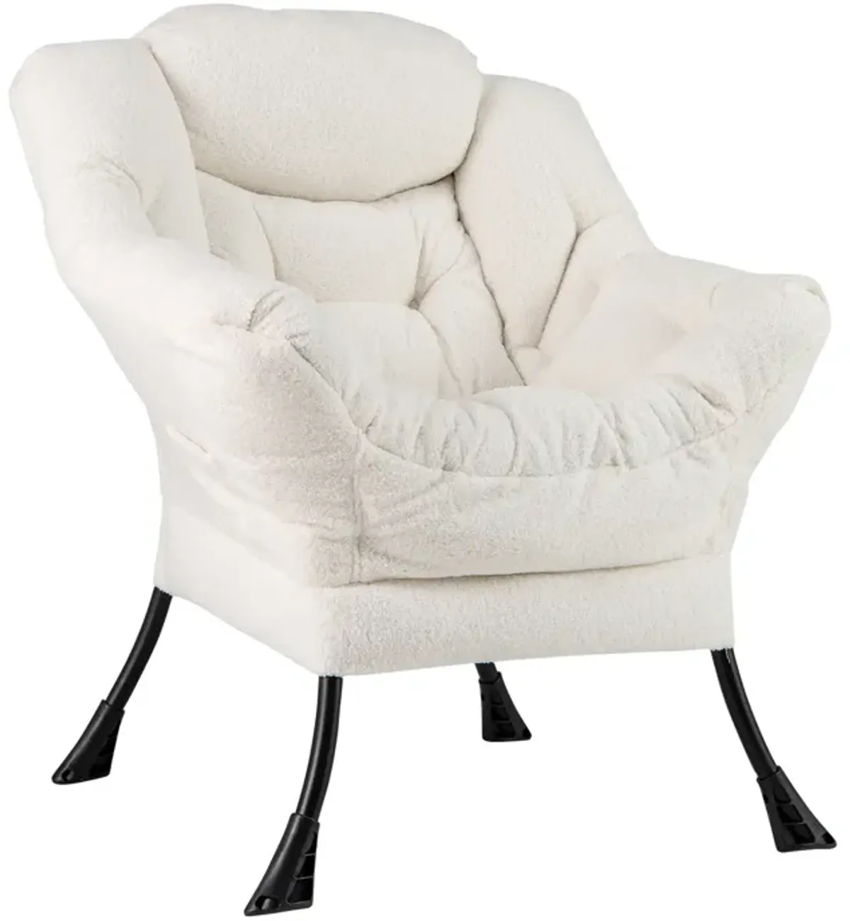 Cozy Sherpa Upholstered Accent Chair with Head Pillow for Stylish Comfort