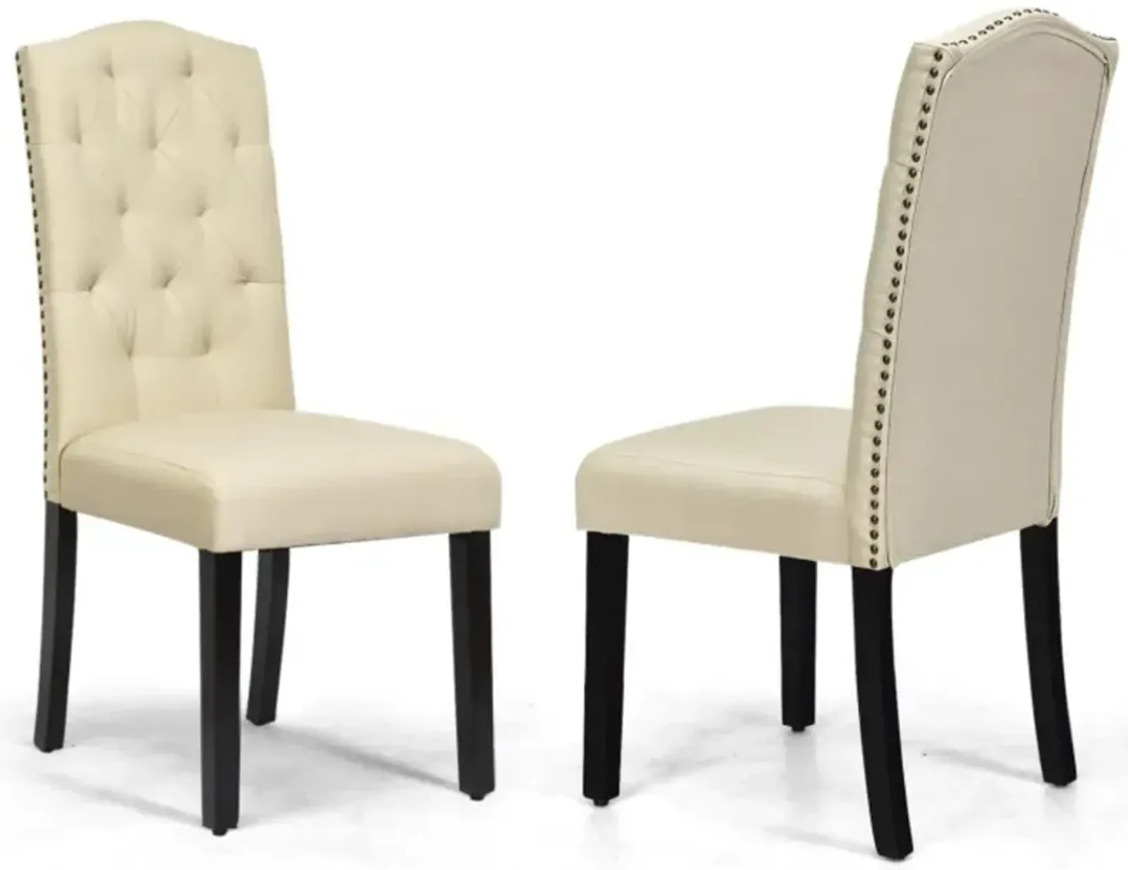 Hivvago Set of 2 Modern Tufted Dining Chairs with Padded Seat