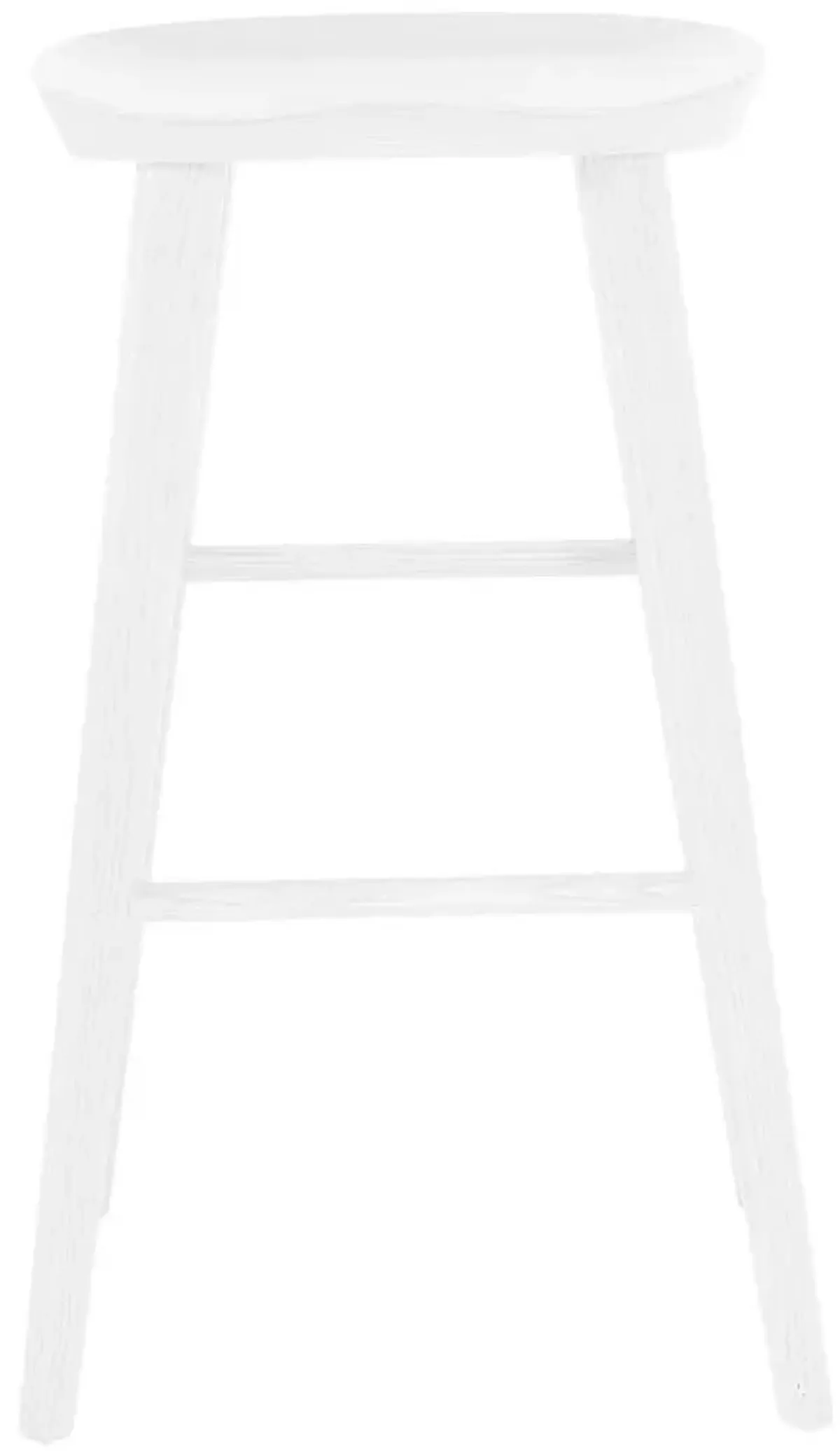 30" White Solid Wood Bar Stool