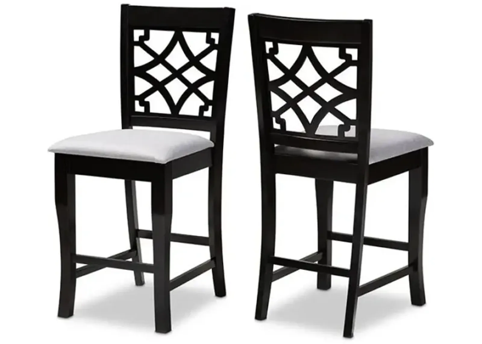 Espresso Brown Finished 2-Piece Wood Counter Stool Set of 4