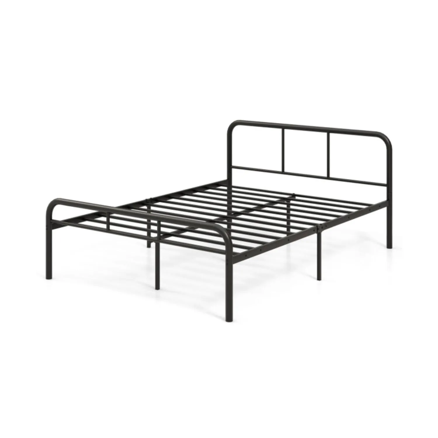 Hivvago Full Bed Frame with Headboard and Footboard No Box Spring Needed