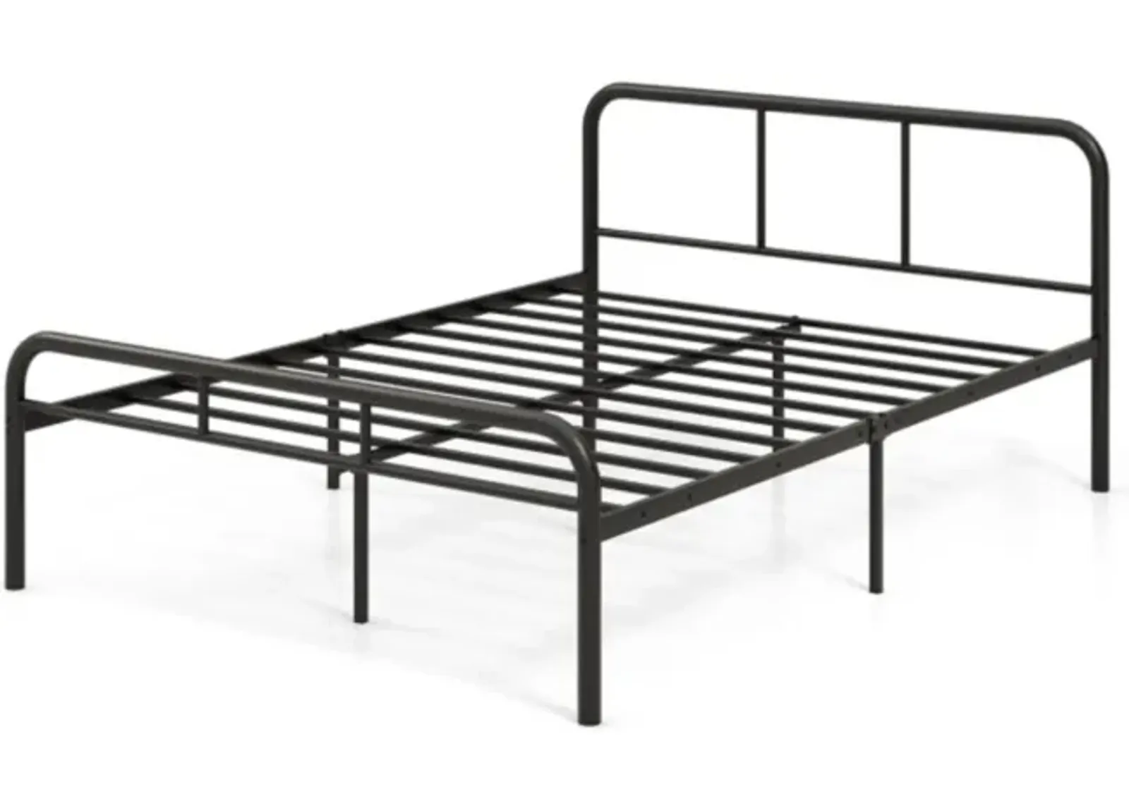 Hivvago Full Bed Frame with Headboard and Footboard No Box Spring Needed