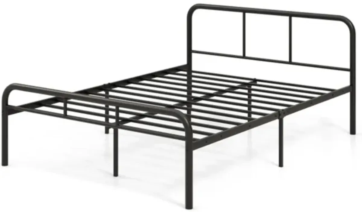 Hivvago Full Bed Frame with Headboard and Footboard No Box Spring Needed