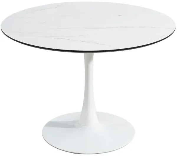 Marble Tulip Dining Table Round Pedestal Table for Dining Room