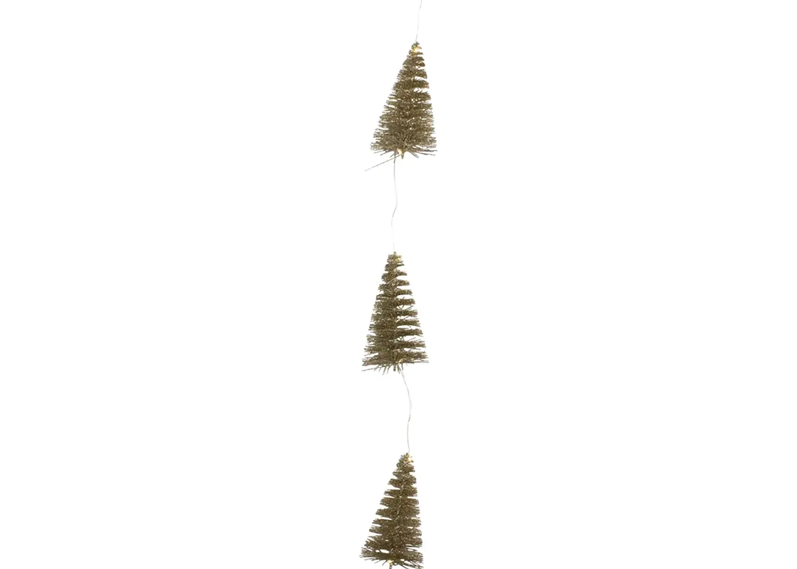 6.75' LED Lighted B/O Gold Mini Sisal Tree Christmas Garland - Warm White Lights