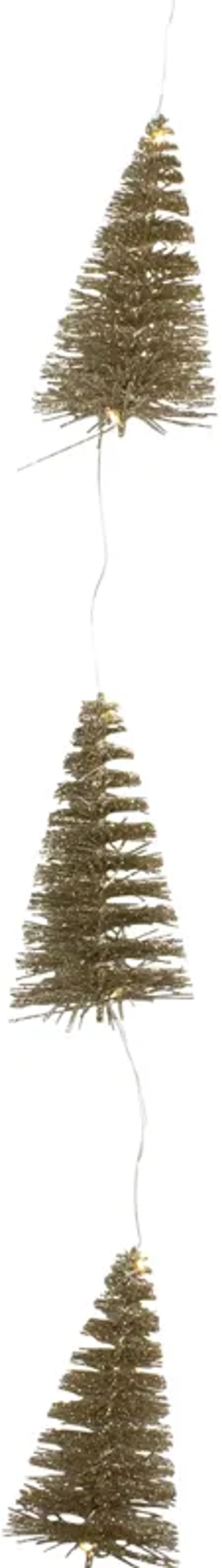 6.75' LED Lighted B/O Gold Mini Sisal Tree Christmas Garland - Warm White Lights