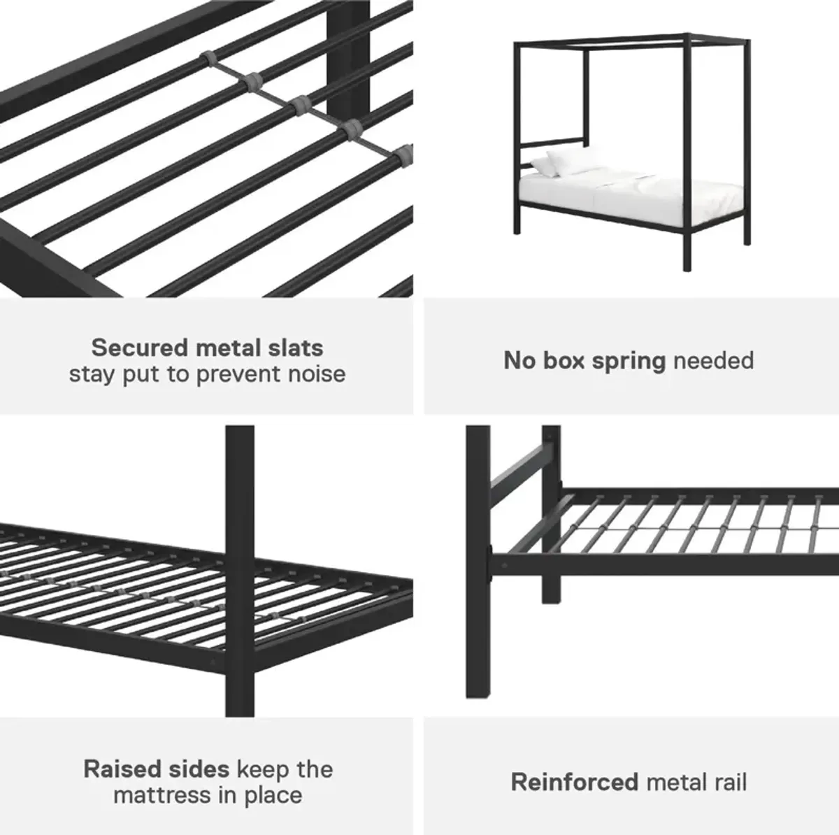 Atwater Living Cara Metal Square Canopy Bed