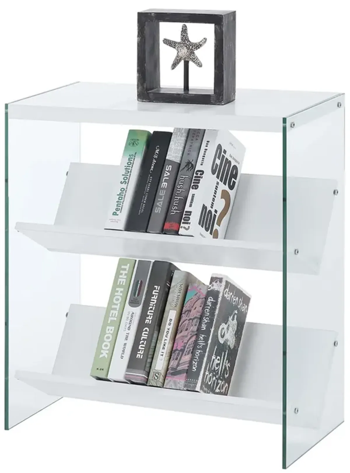 Convenience Concepts Soho Bookcase, White / Glass