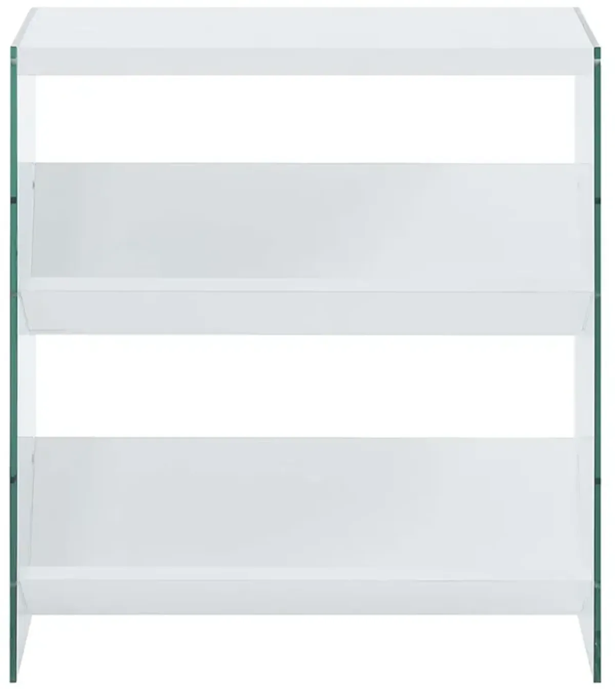 Convenience Concepts Soho Bookcase, White / Glass