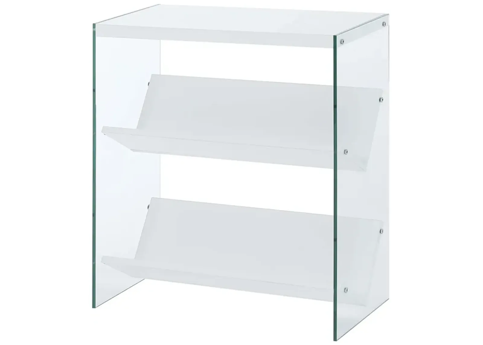 Convenience Concepts Soho Bookcase, White / Glass