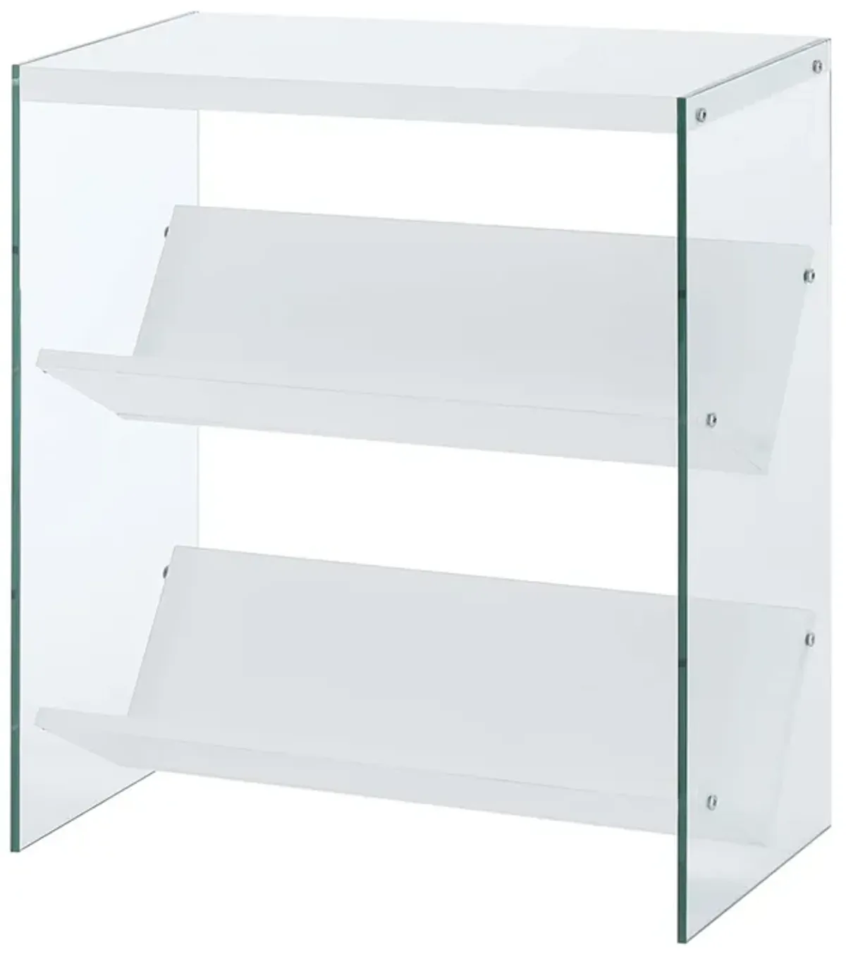 Convenience Concepts Soho Bookcase, White / Glass