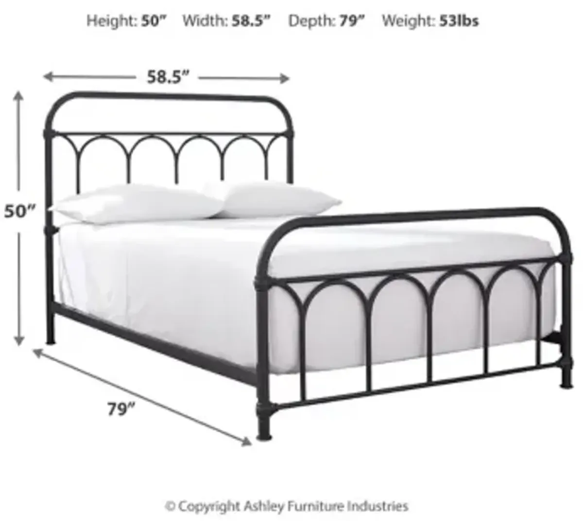 Nashburg Full Metal Bed Black