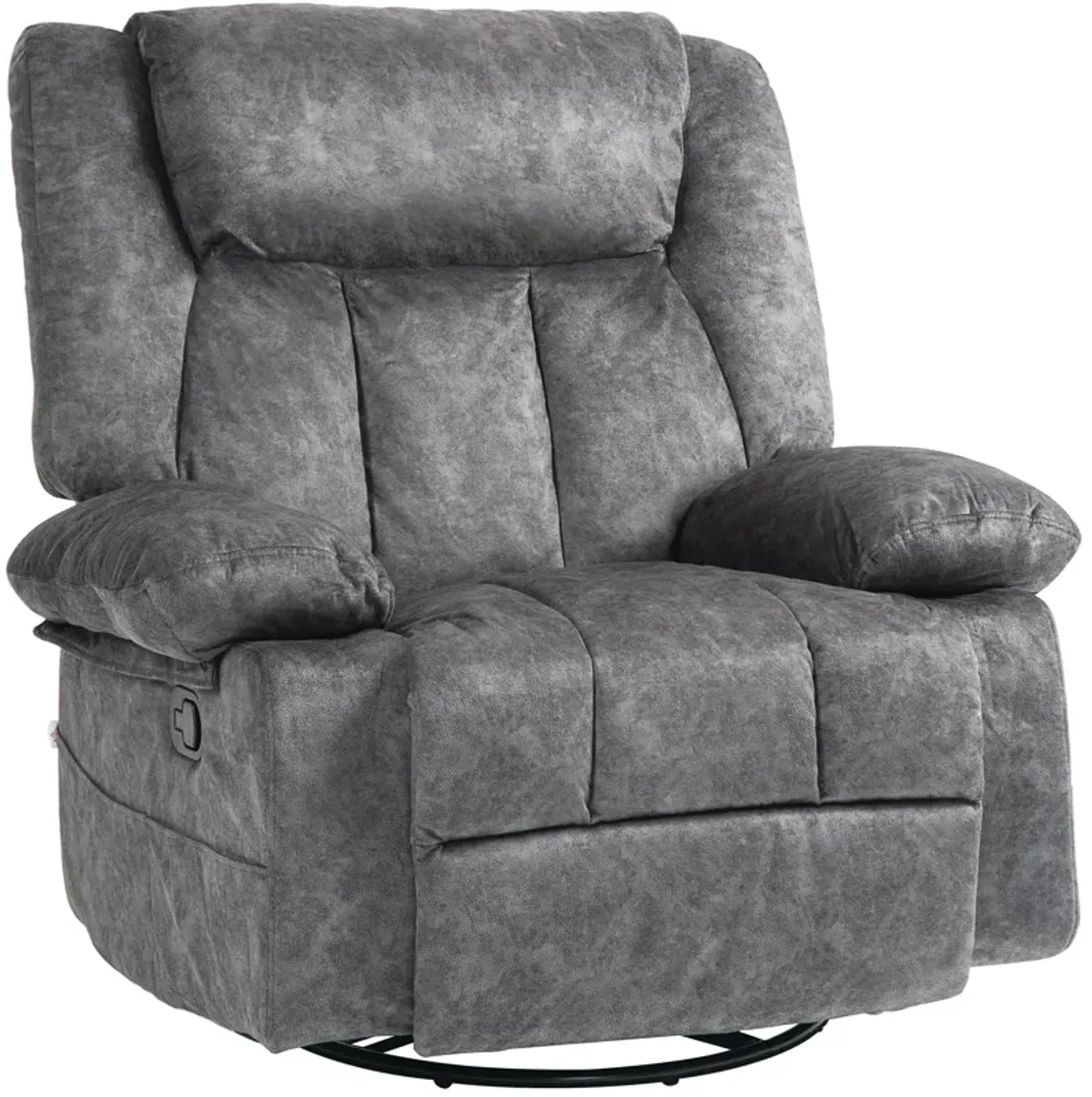 HOMCOM Recliner Chair, Swivel Rocker Chair for Nursery, Charcoal Gray