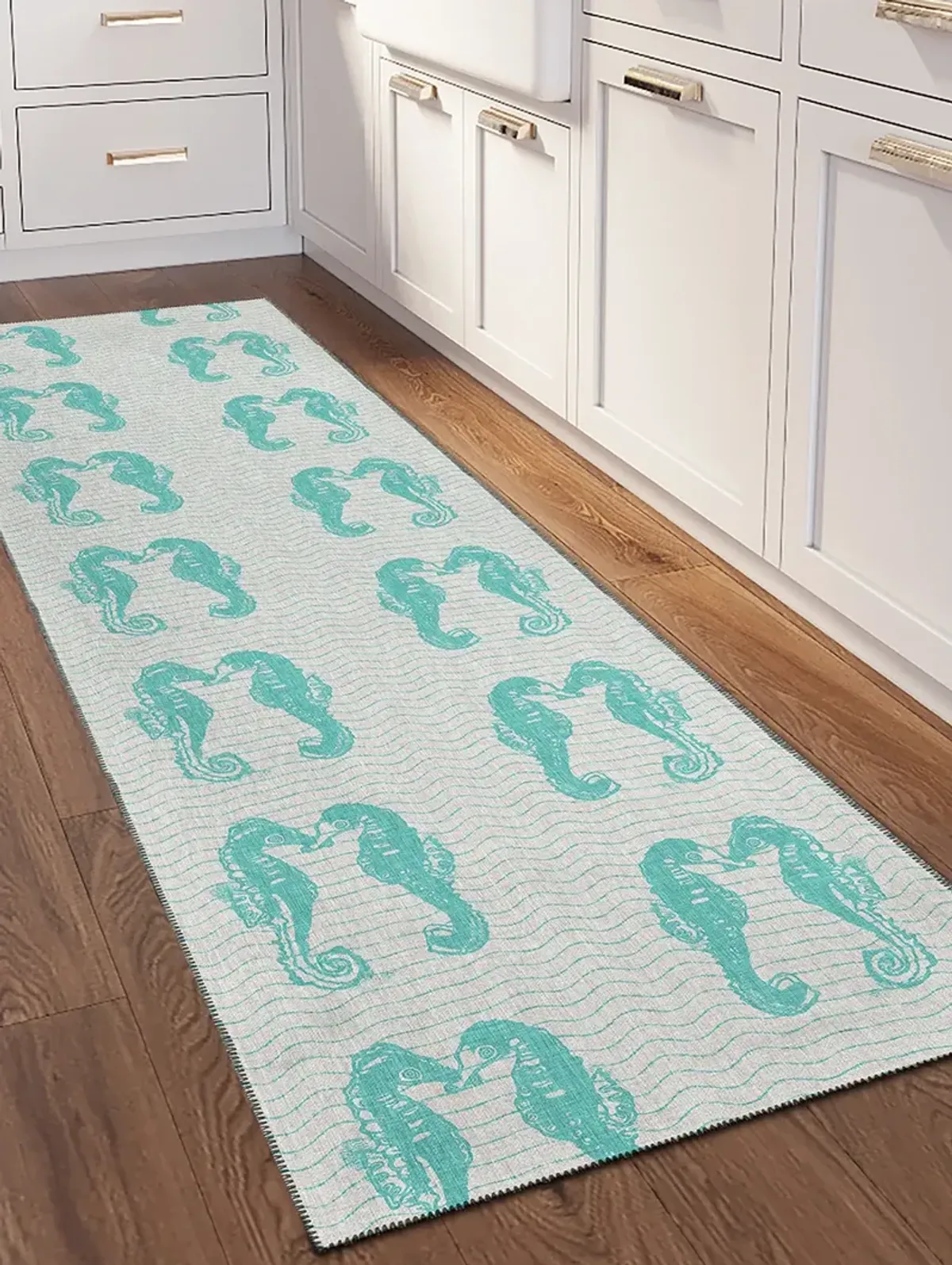 Seabreeze SZ15 Teal 2'3" x 7'6" Rug