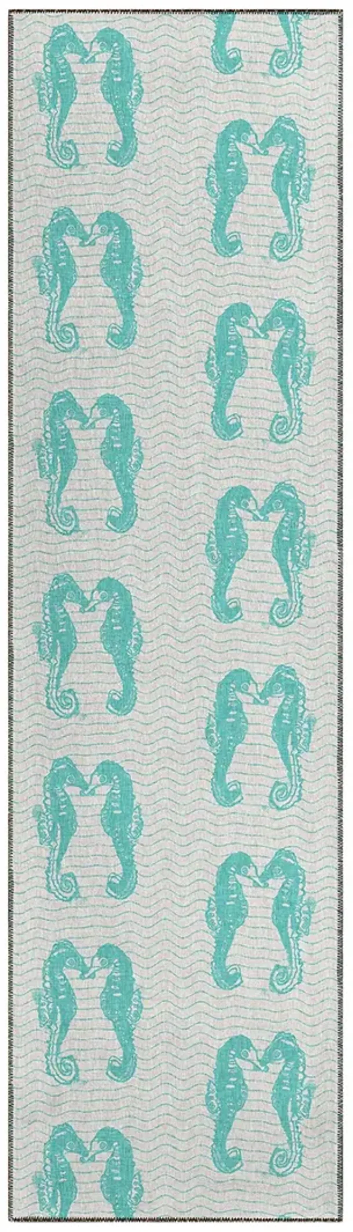 Seabreeze SZ15 Teal 2'3" x 7'6" Rug