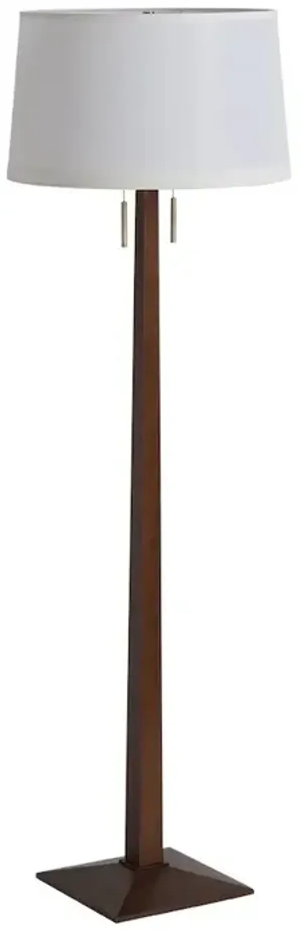 NOVA OF CALIFORNIA Taper Floor Lamp - Dark Walnut Wood Finish, Weathered Brass