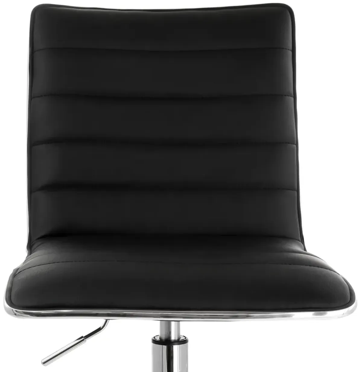 Elama 2 Piece Adjustable Faux Leather Rolling Office Chair in Black with Chrome Finish