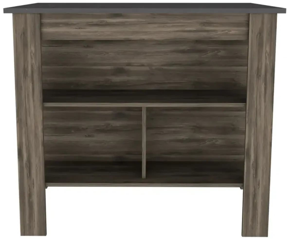 Rockaway 3-Shelf Kitchen Island Dark Brown And Onix