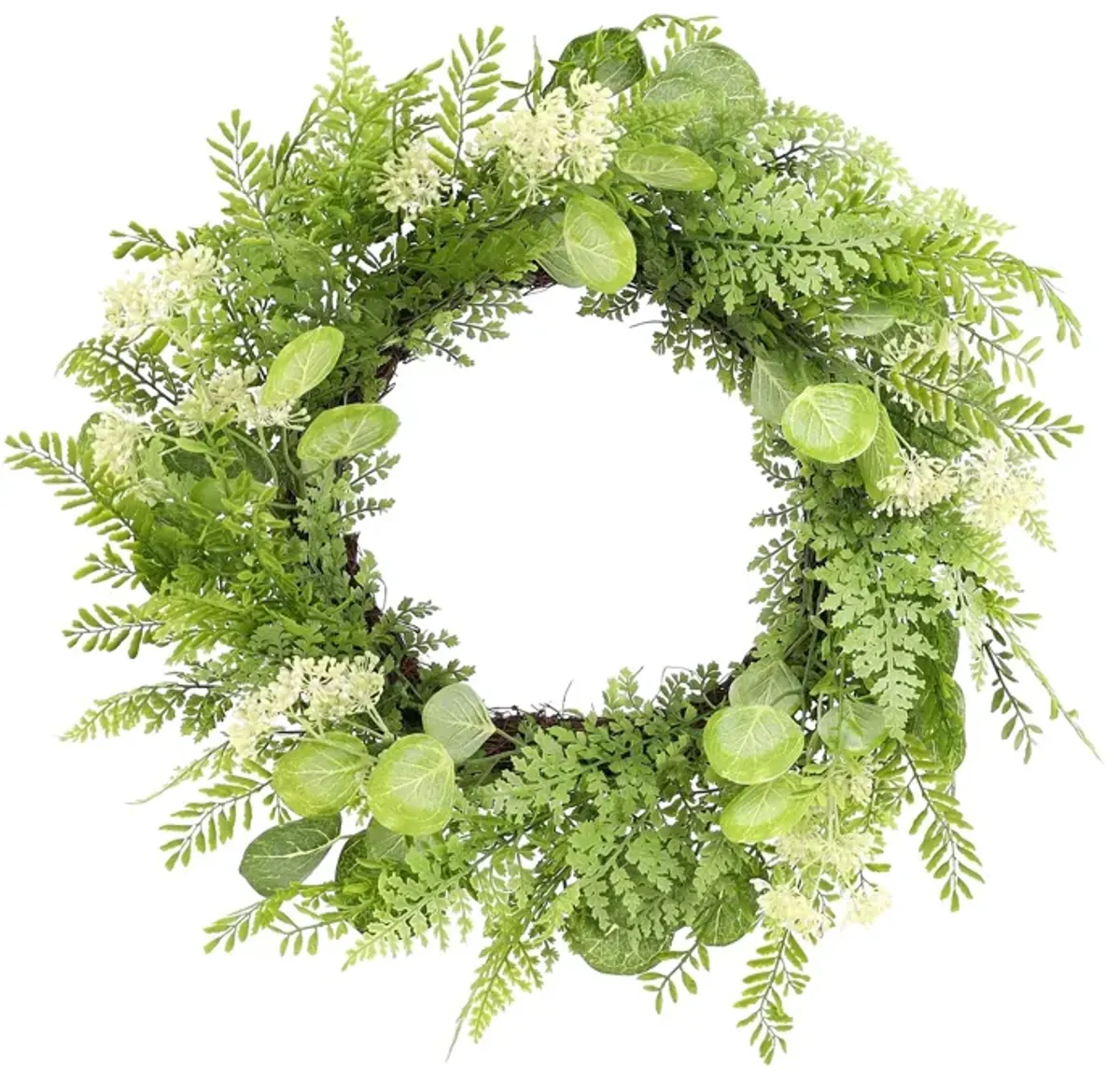 Mixed Foliage Twig Spring Floral Wreath  27.5-Inch