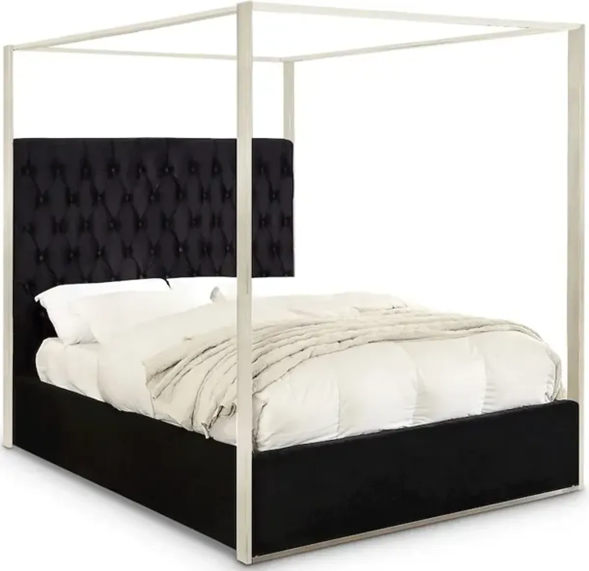 Meridian Furniture Porter Black Velvet King Bed