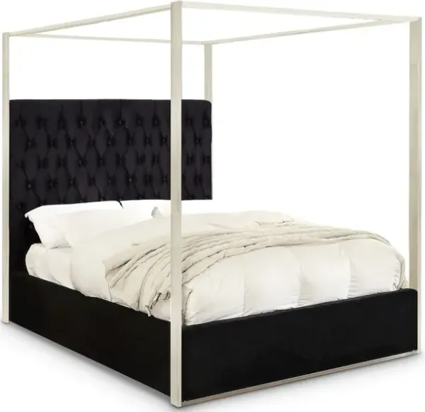 Meridian Furniture Porter Black Velvet King Bed