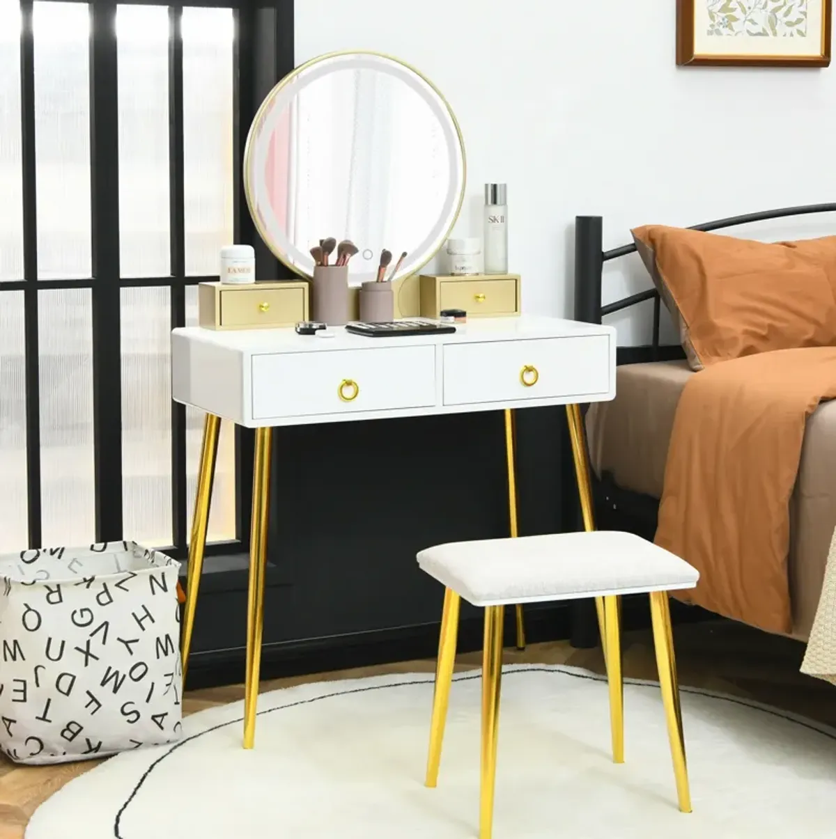 Vanity Table Set with Mirror