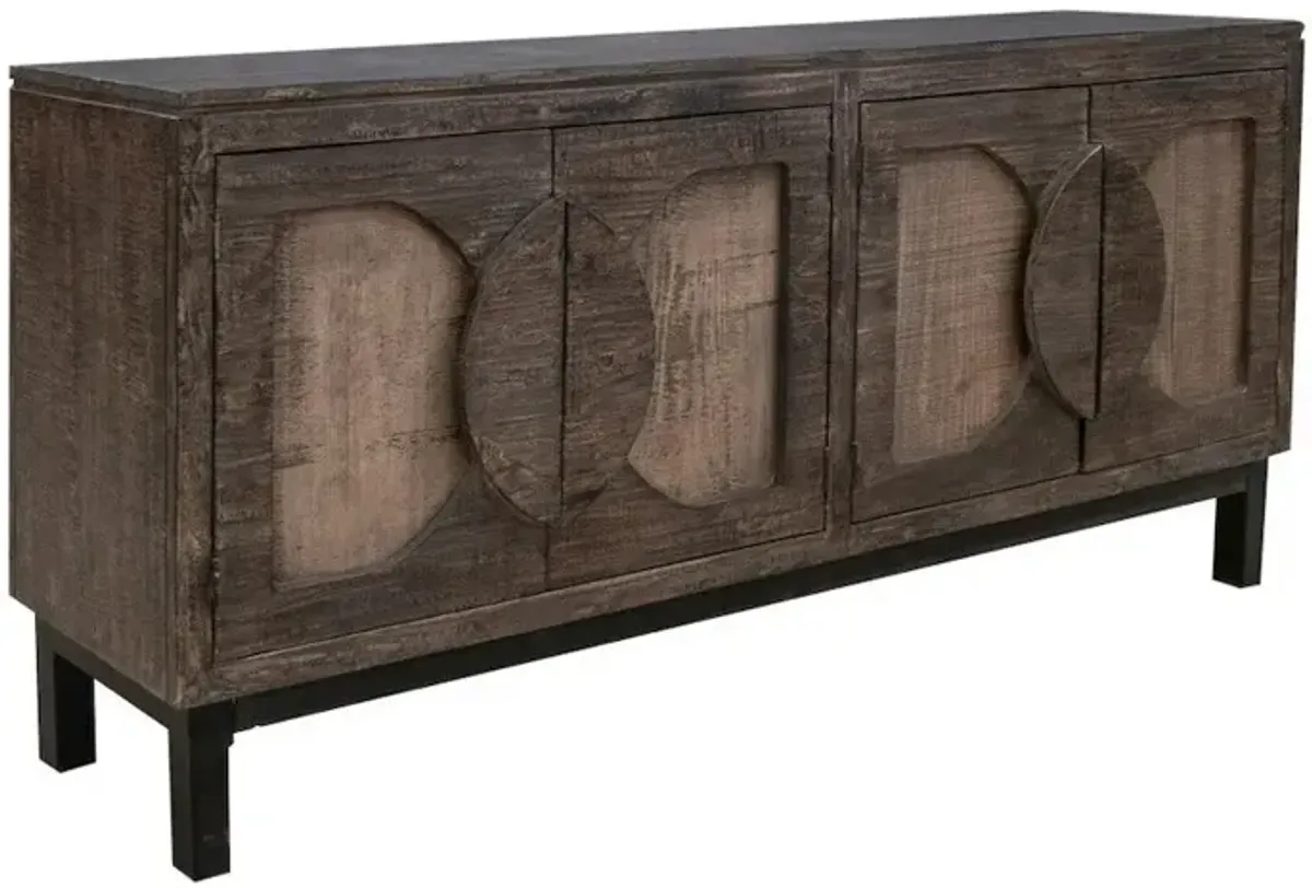 Crafter and Weavers Malta Two-Tone Solid Wood Sideboard / Console - Brown