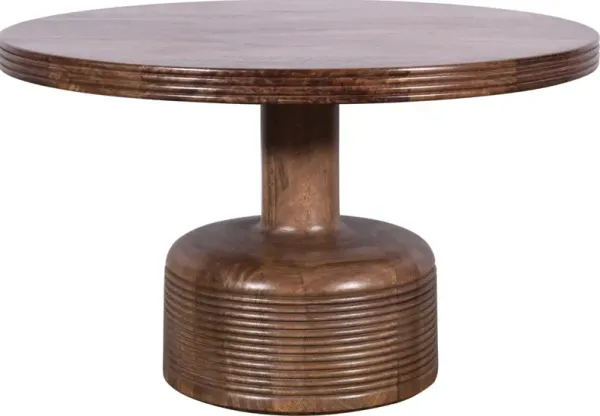 Liyana Solid Wood Round Coffee Table in Natural Tan