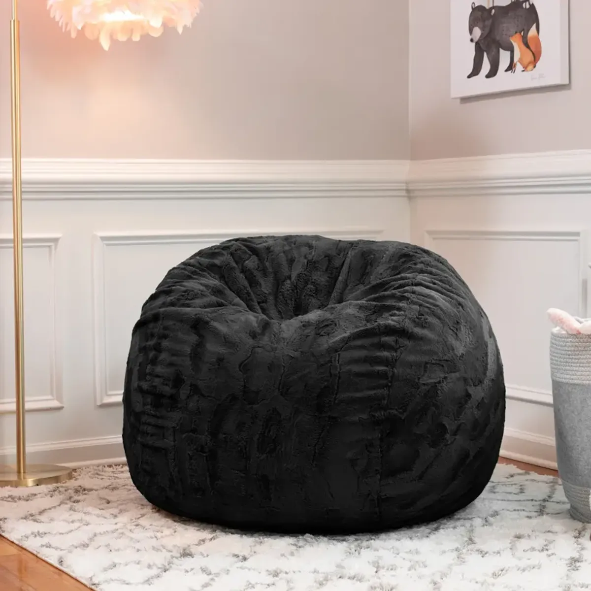 Jaxx Saxx 3 Foot Bean Bag Chair - Faux Fur