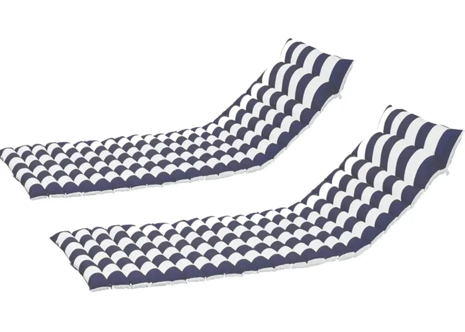 Blue and White Lounge Chair Replacement Cushions Set