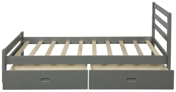 Merax Wood platform bed with two drawers