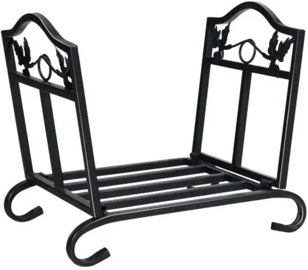 Hivvago Foldable Firewood Log Rack Steel Wood Storage Holder