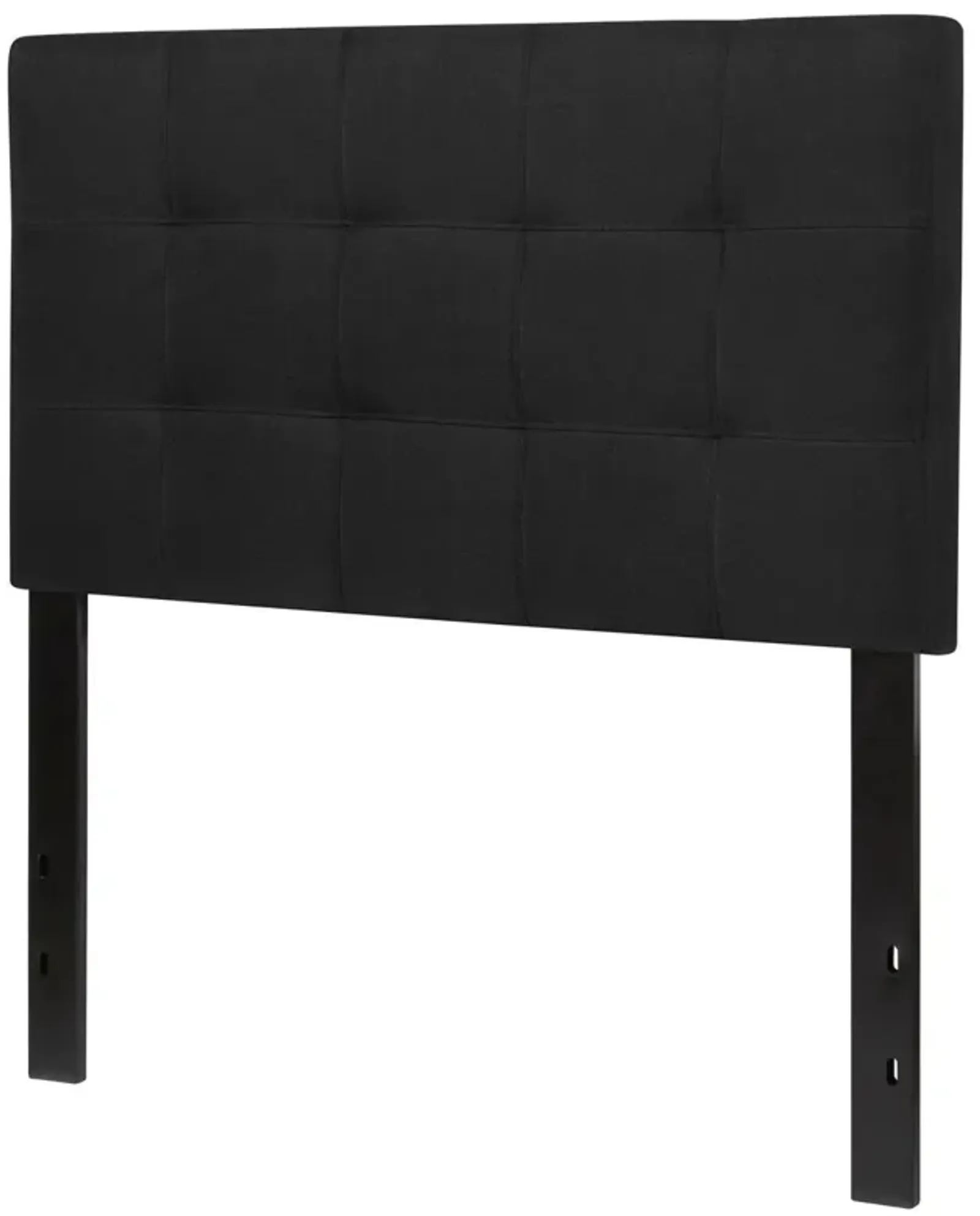 QuikFurn Twin size Modern Black Fabric Box-Stitch Upholstered Headboard