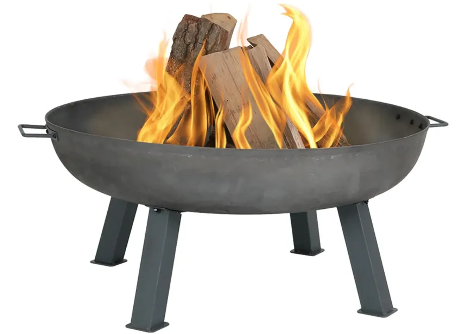 Sunnydaze Rustic Cast Iron Fire Pit Bowl with Stand