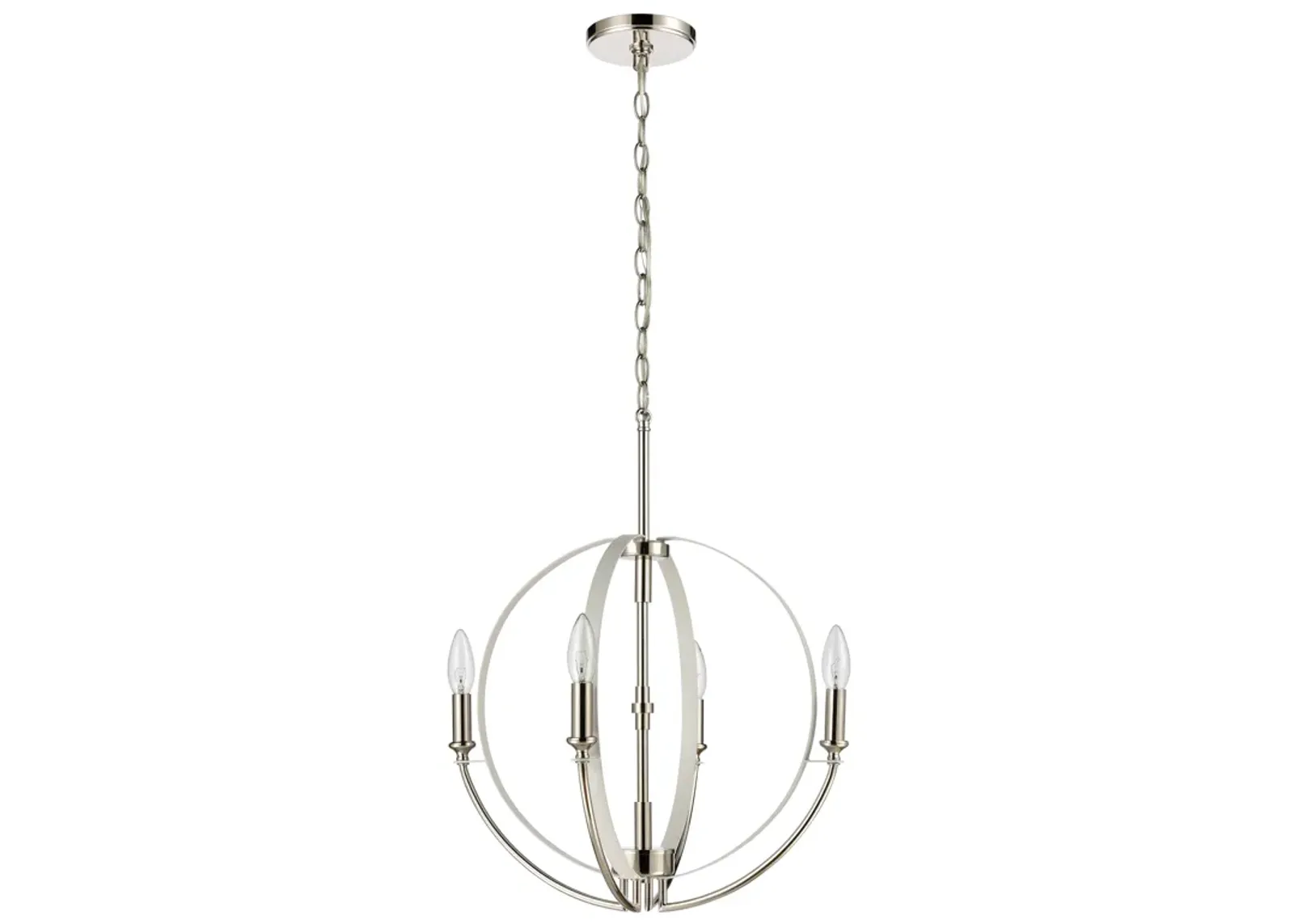 Rotunde 18'' Wide 4-Light White Chandelier