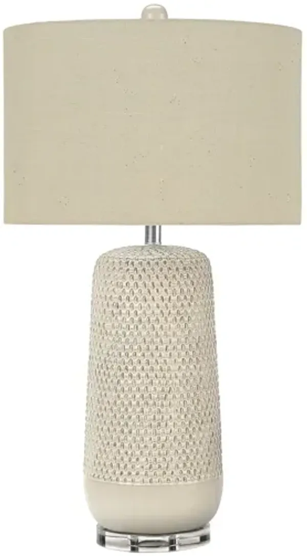 Monarch Specialties I 9605 - Lighting, 31"H, Table Lamp, Cream Ceramic, Beige Shade, Contemporary