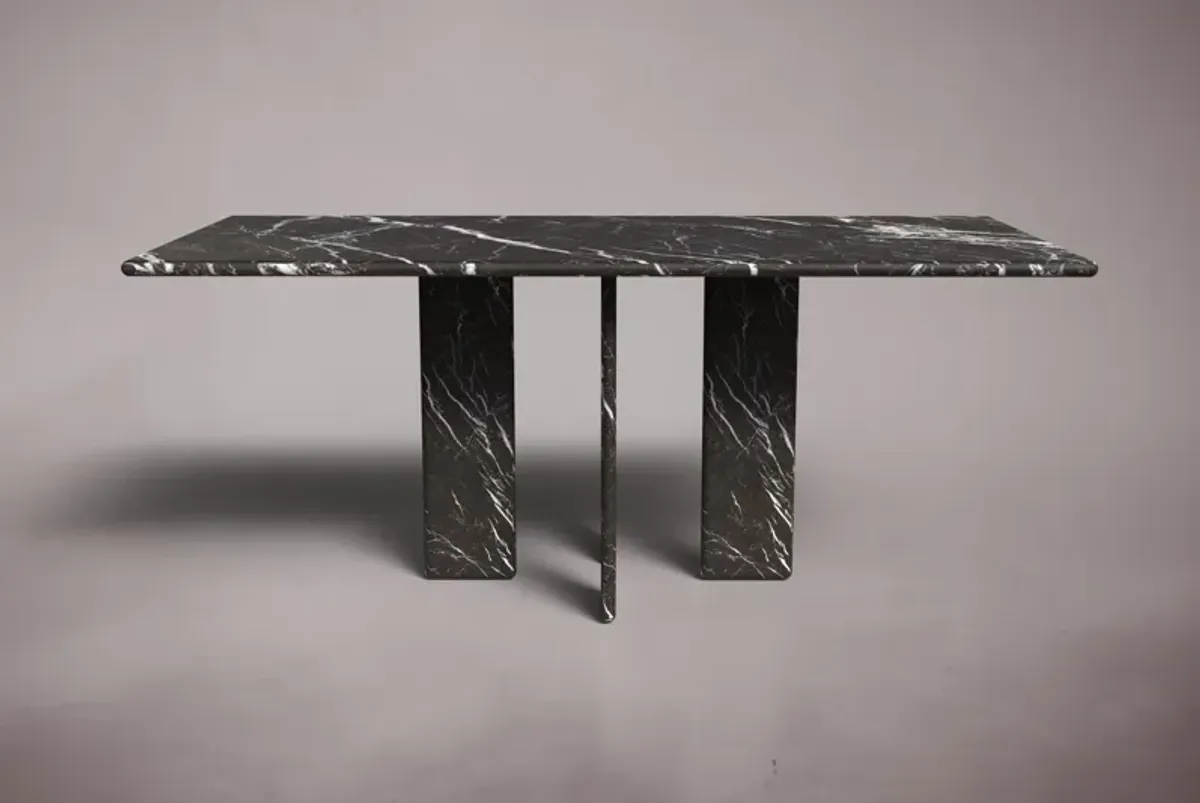 Luna Black Marble Dining Table 72"