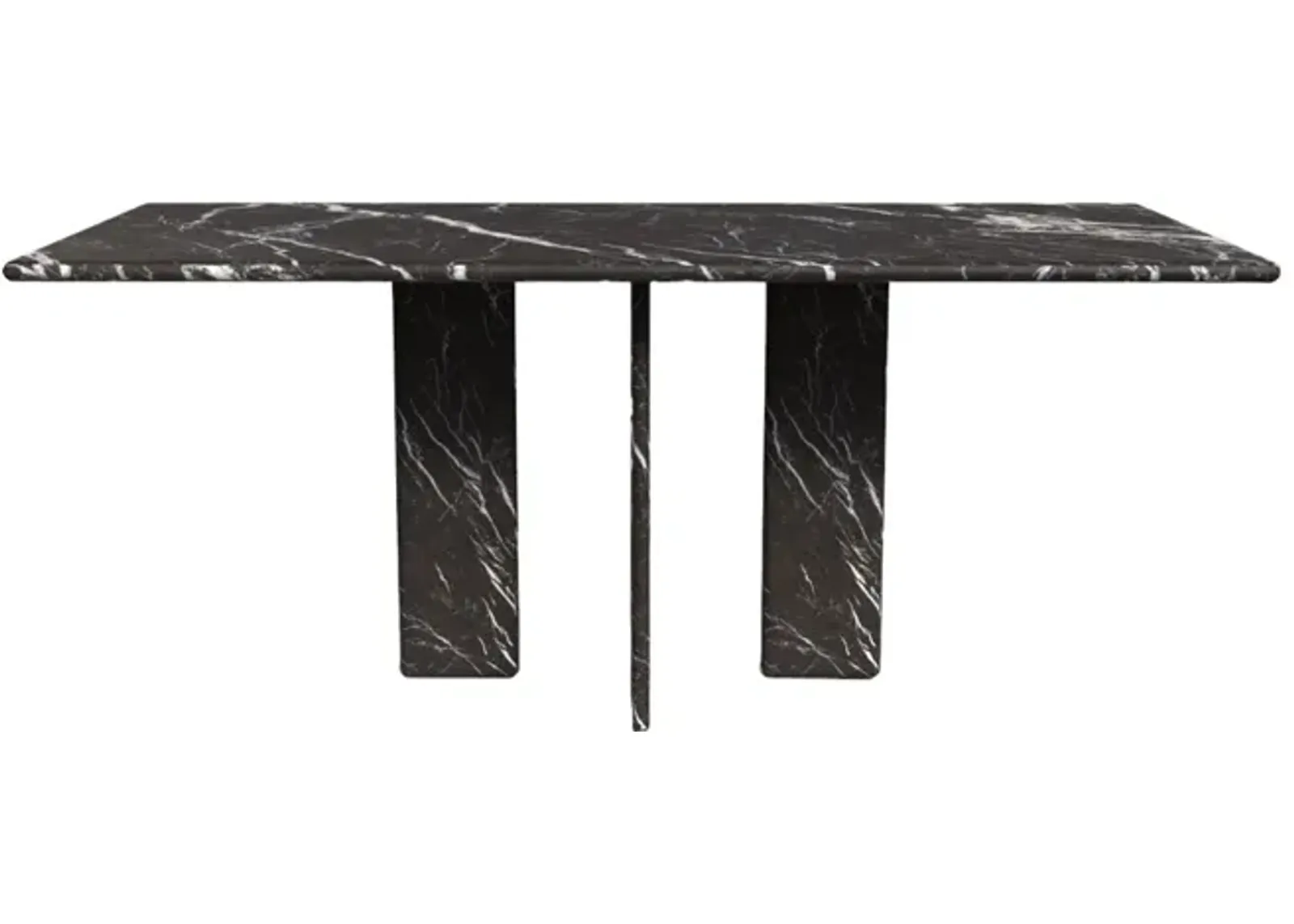 Luna Black Marble Dining Table 72"