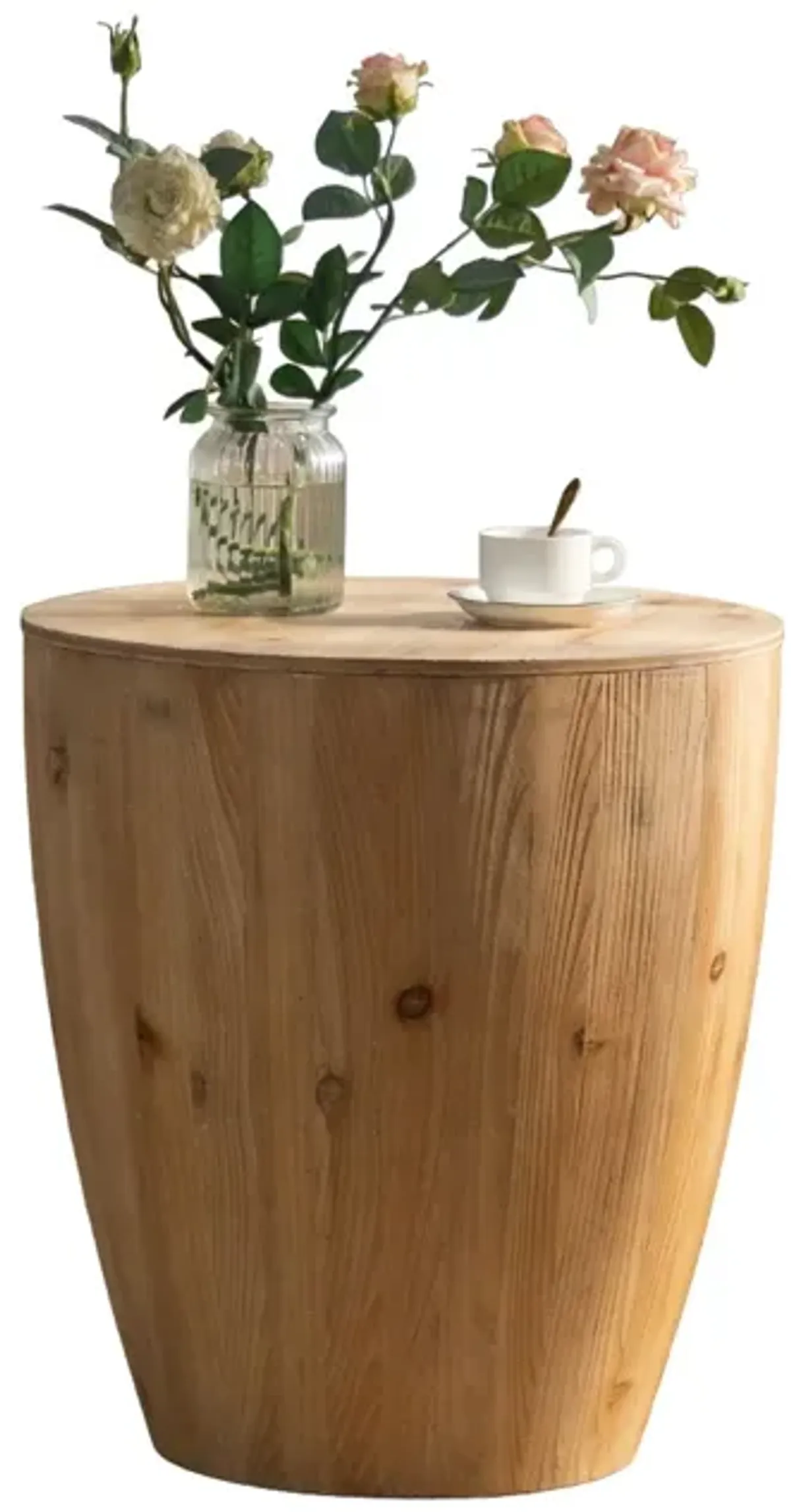 21.06" Vintage Style Bucket Shaped Coffee Table for Office, Dining Room, and Living Room - Elegant and Functional Furniture with Timeless Design