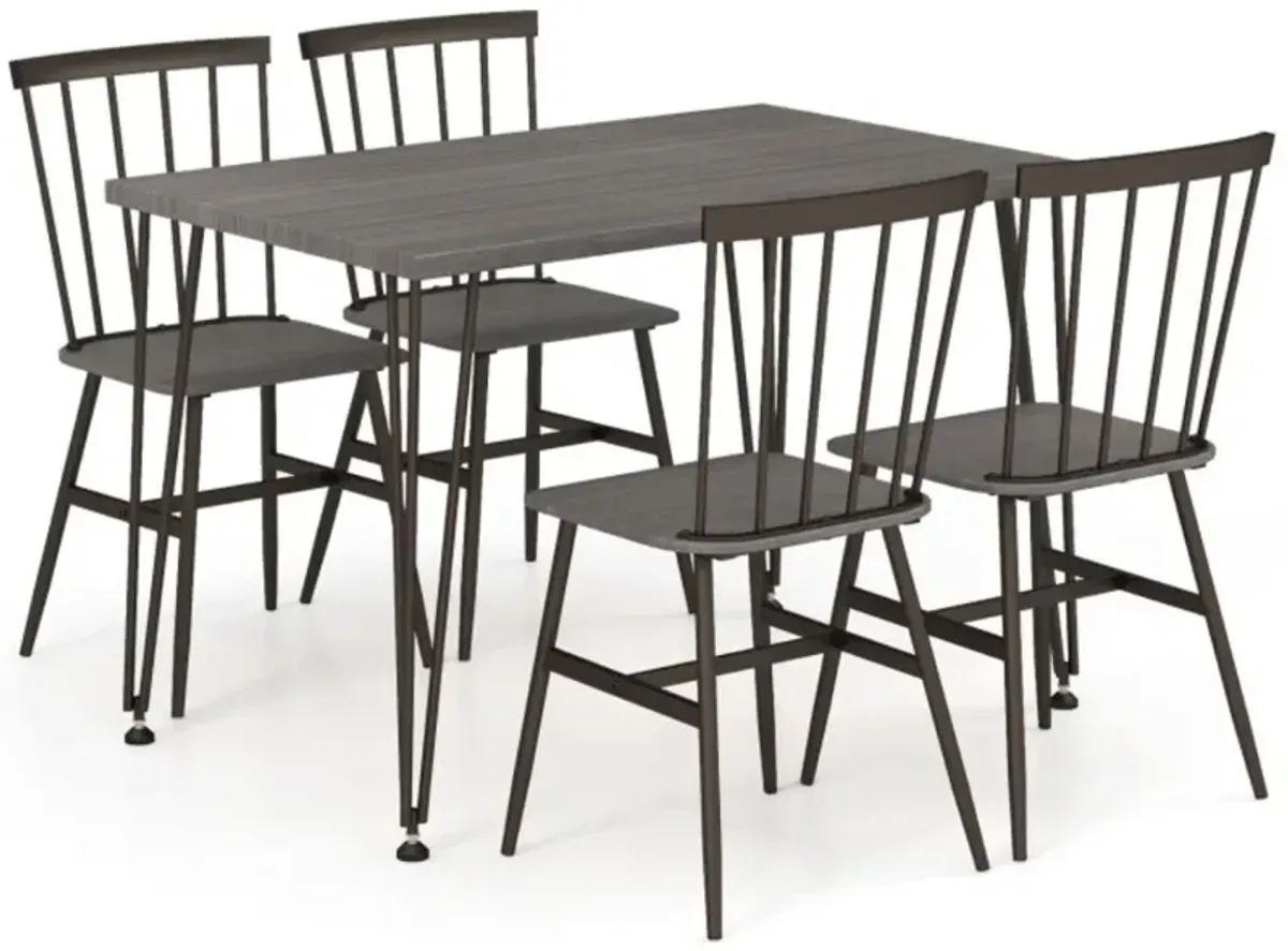 Hivvago 5-Piece Dining Table Set for 4 with 360° Swivel Feet for Small Place