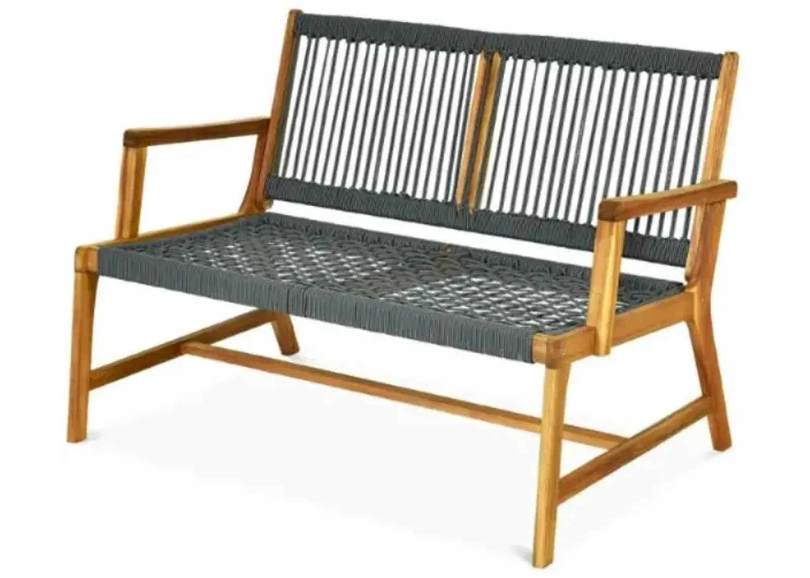 Hivvago 2-Person Acacia Wood Yard Bench for Balcony and Patio