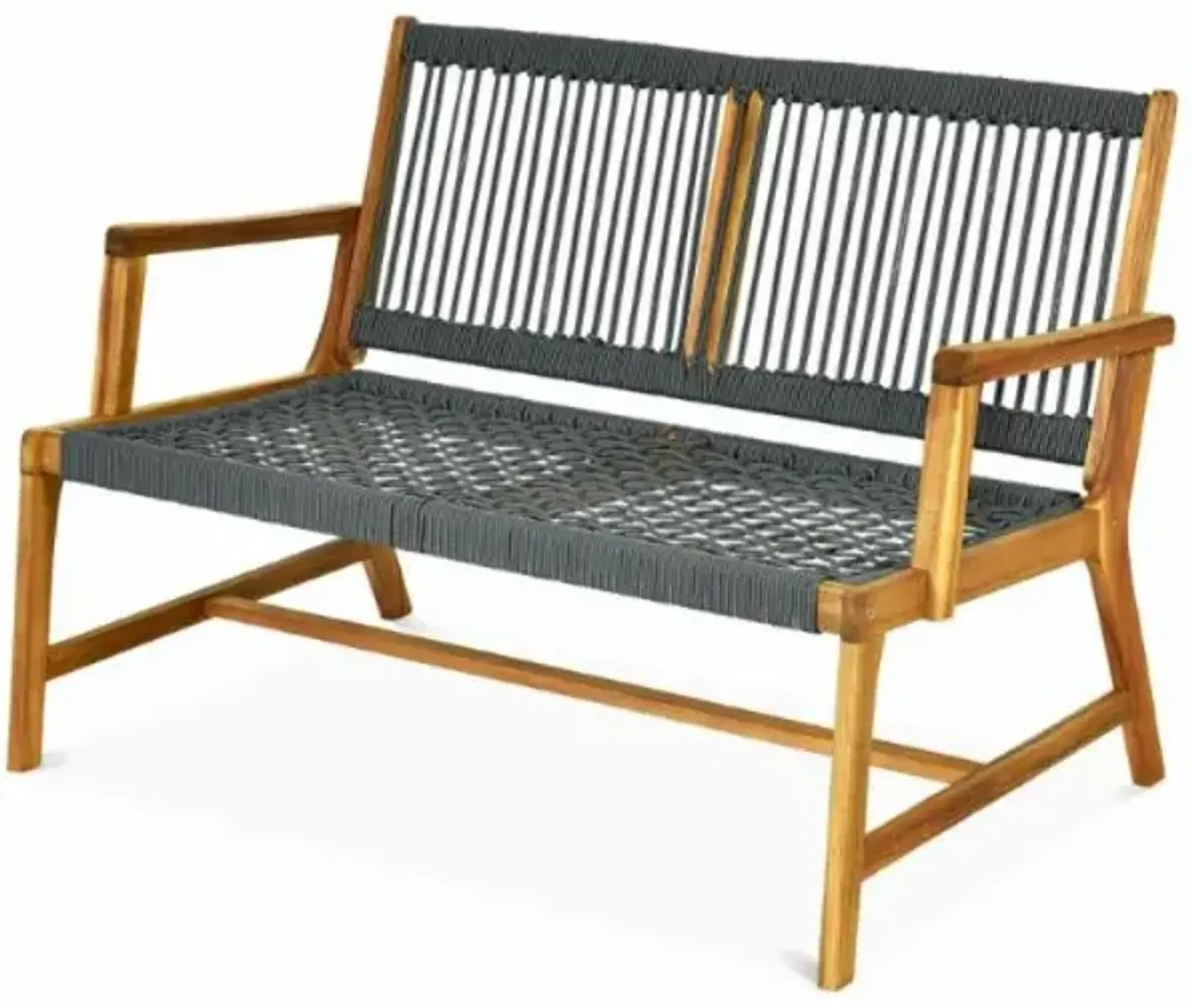 Hivvago 2-Person Acacia Wood Yard Bench for Balcony and Patio