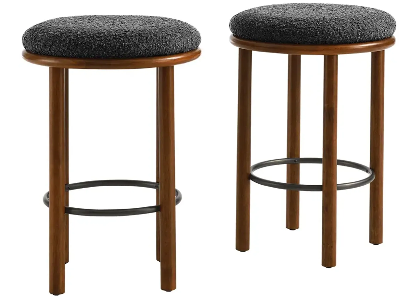 Fable Boucle Fabric Counter Stools - Set of 2