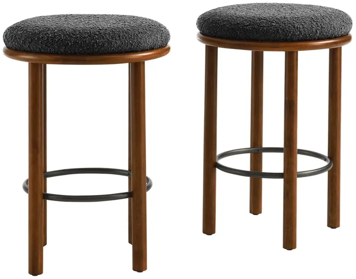 Fable Boucle Fabric Counter Stools - Set of 2