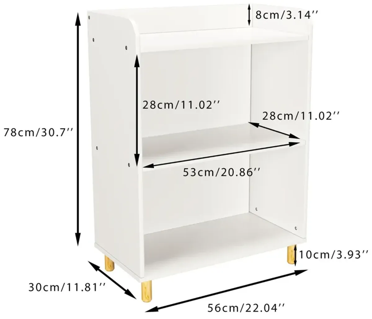 Hivvago 3Tier Kid's Bookcase Book Display Shelf and Cabinet Organizer