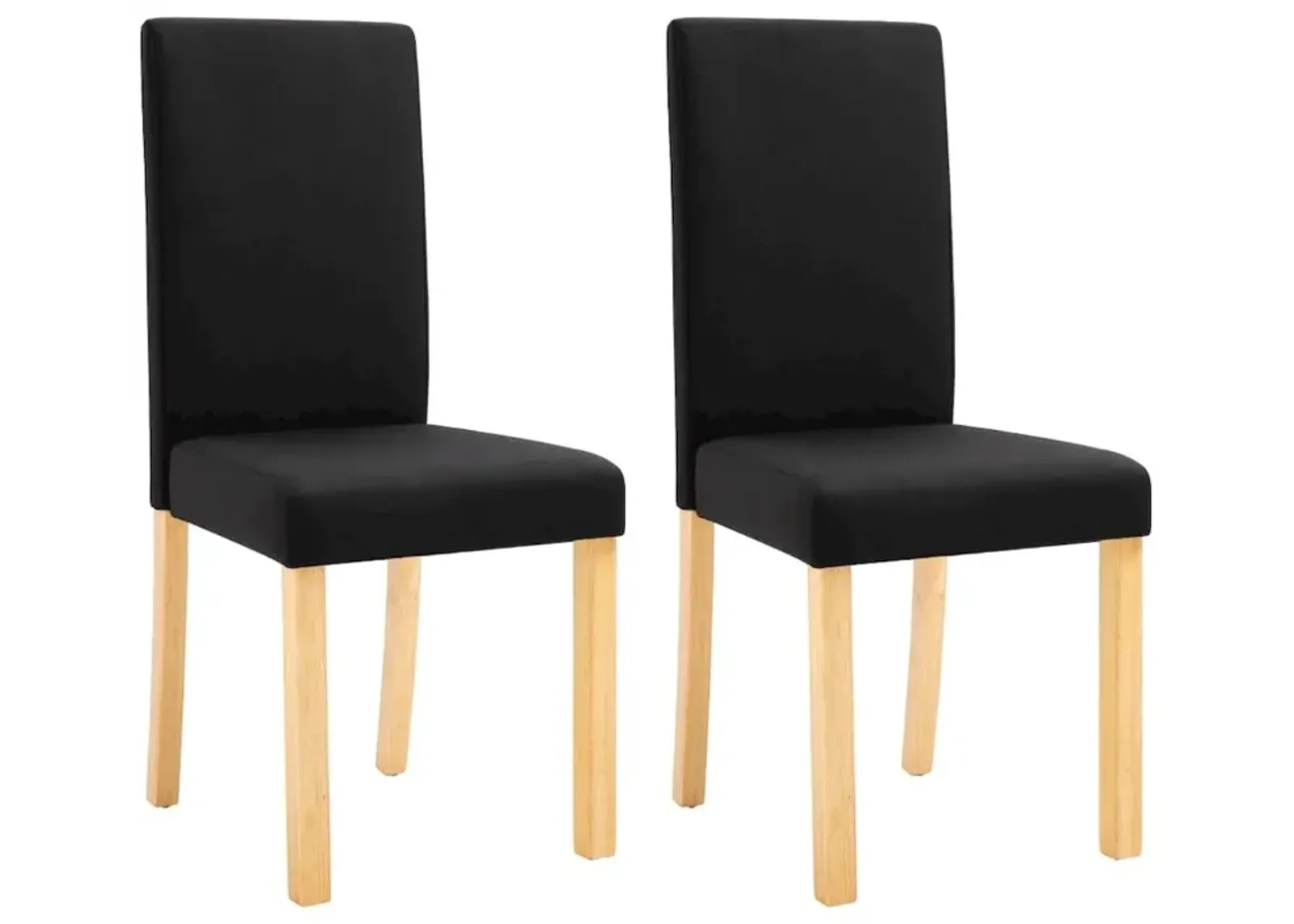 vidaXL Dining Chairs 2 pcs Black Fabric, 249226