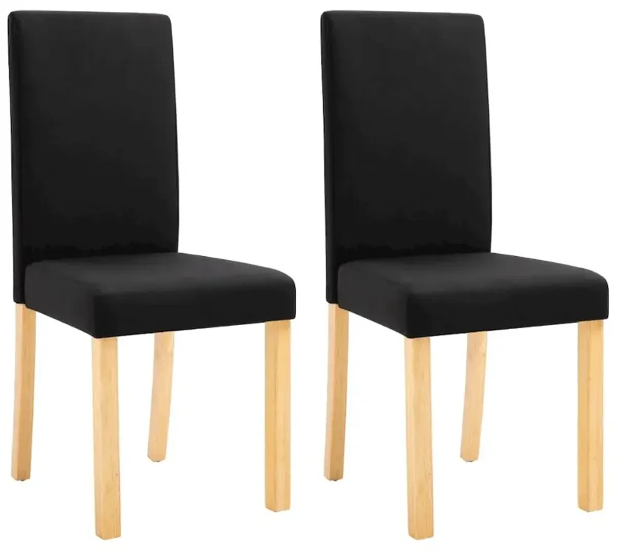 vidaXL Dining Chairs 2 pcs Black Fabric, 249226